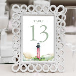 Bordsnummer Watercolor Beach Wedlings 4 x 6 Fototryck<br><div class="desc">Införliva elegant och budgetvänliga bröllop-bordsnummer-idéer i din bröllopsdekorator med våra fyra gånger sex bordsnummer. De här vackert utformade delarare har en vattenfärgsskoblod och en pikturesk jupiterfyr, vilket ger en liten bit kustelegans till din speciella dag. Skicka dem till firande med våra användarvänliga mallar, där du kan anpassa dem med namn,...</div>