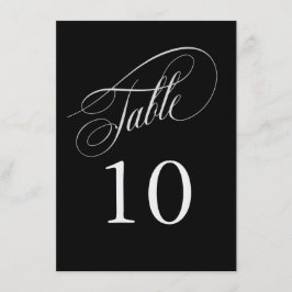 Bordsnumren Black and Silver Elegant Calligraphy