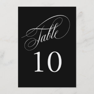 Bordsnumren Black and Silver Elegant Calligraphy