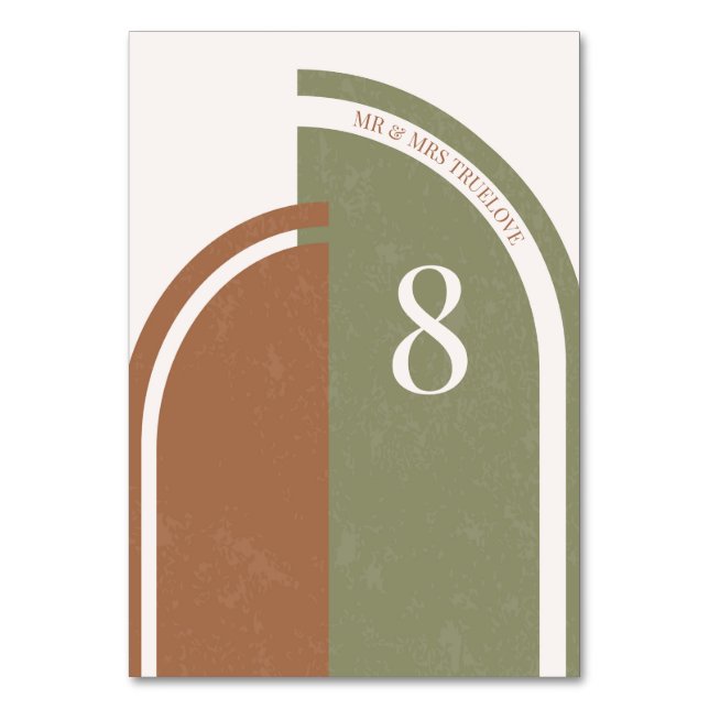 Bordsnumren Boho Bröllop Arch Bordsnummer (Framsidan)