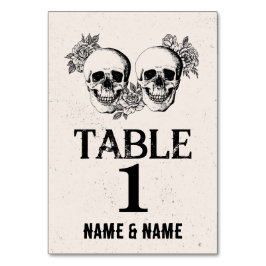 Bordsnumren Bröllop döskallar Rustic Cards Par Bordsnummer