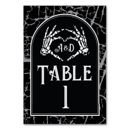 Bordsnumren Bröllop Skeleton Heart Händer Bordsnummer