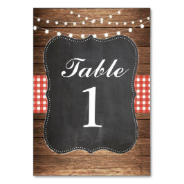 Bordsnumren Bröllop Wood BBQ Rustic Wood Red Bordsnummer