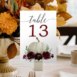 Bordsnumren Burgundy Pumpkin Bröllop Bordsnummer<br><div class="desc">Hjälp dina gäster att hitta rätt på med de här vackra bordsnumren från dubblan. Redigera enkelt siffrorna! Se hela samlingen för mer matchande objekt!</div>