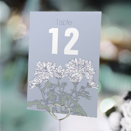 Bordsnumren Chrysanthemum vit blomma bröllop Bordsnummer
