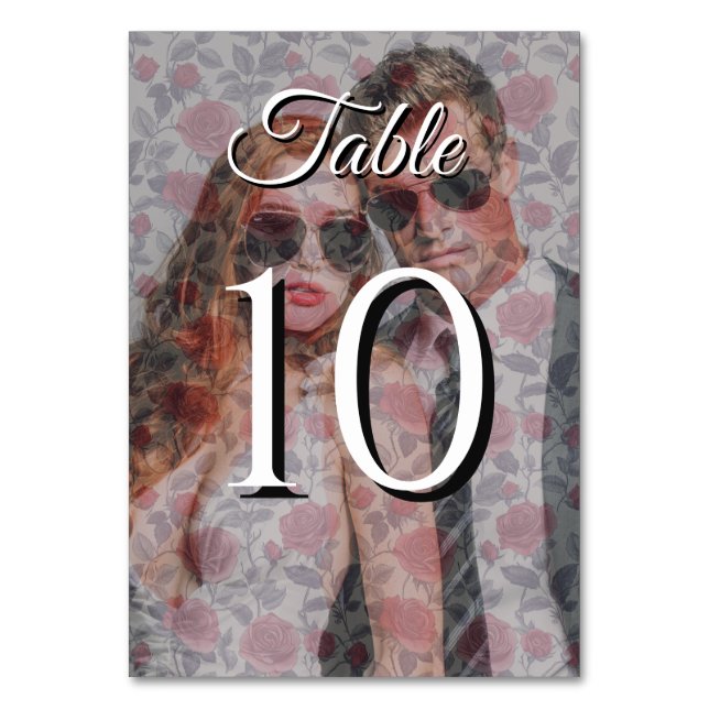 Bordsnumren Cute Ro Bröllop Bordsnummer (Framsidan)
