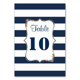 Bordsnumren elegant Navy Blue Rand Bröllop Bordsnummer