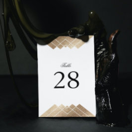Bordsnumren Geometric White Guld Gatsby Bröllop Bordsnummer