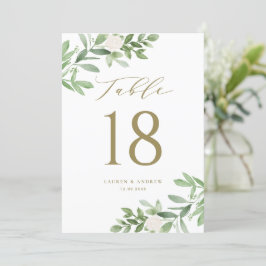 Bordsnumren Grey och White Flowers Guld