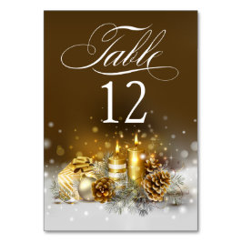 Bordsnumren guld Candles jul vid Eleganten Party Bordsnummer