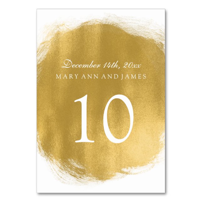 Bordsnumren Guld Paint-utseende Bordsnummer (Framsidan)