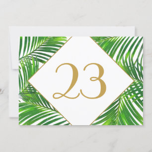Bordsnumren Handflatan Träd Tropical Greenery Beac Inbjudningar