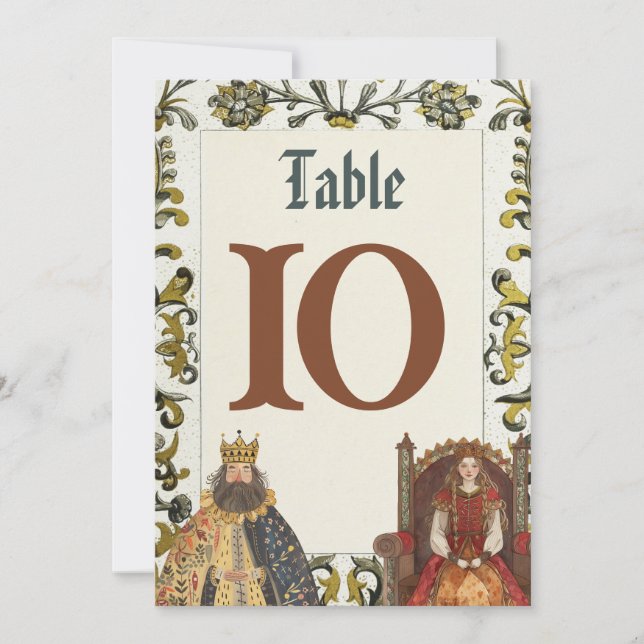 Bordsnumren i Bröllop vid medeltida Renaissancen R Inbjudningar (Framsida)