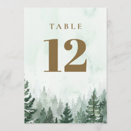 Bordsnumren i Träd-skogen i Rustic Gräs Inbjudningar