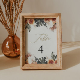 Bordsnumren KINSLEY Boho Terracotta Dry Handflatan Inbjudningar