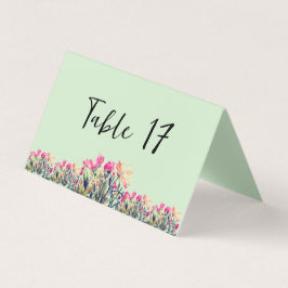 Bordsnumren-kort för Grönt av blommigt Mint Kort