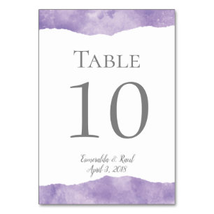 Bordsnumren Lavender Watercolor Bröllop Bordsnummer