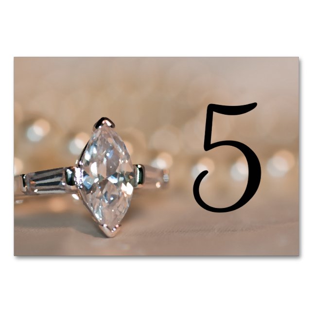 Bordsnumren Marquise Diamond Ring Bröllop Bordsnummer (Framsidan)