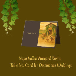 Bordsnumren Napa Valley Vineyard Rustic Winery Tack Kort