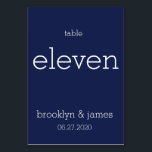 Bordsnumren Navy Blue Modern Bröllop Bordsnummer<br><div class="desc">Bordsnummer vid marinblå modern bröllop med anpassade</div>