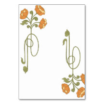 Bordsnumren Nouveau Blommigt Bröllop