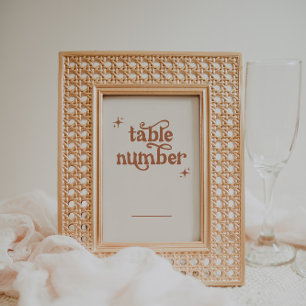 Bordsnumren Retro Boho Bröllop Bordsnummer