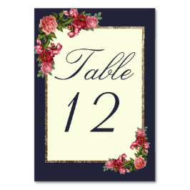 Bordsnumren ro Navy Blue Ivory och Guld Bordsnummer