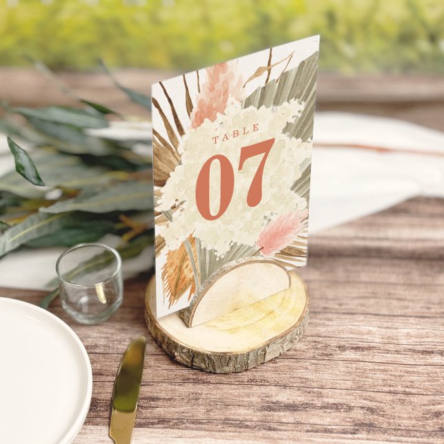Bordsnumren Rustic Boho Pampas Grass Bröllop (Skapare uppladdad)