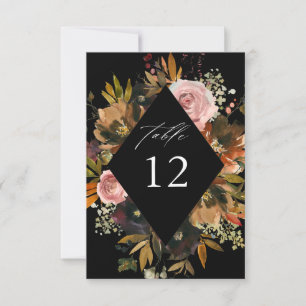 Bordsnumren Rustic Guld, Lila och Rosa Blommigt B Inbjudningar