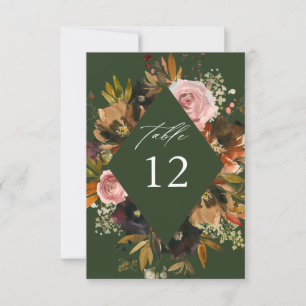 Bordsnumren Rustic Guld, Lila och Rosa Blommigt G Inbjudningar