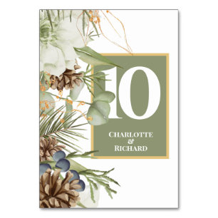 Bordsnumren Rustic Pinecones Gräns Bordsnummer