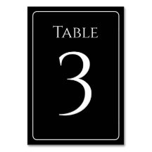 Bordsnumren snyggt, svartvitt