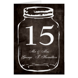 bordsnumren vid bröllop i burk OBS kort