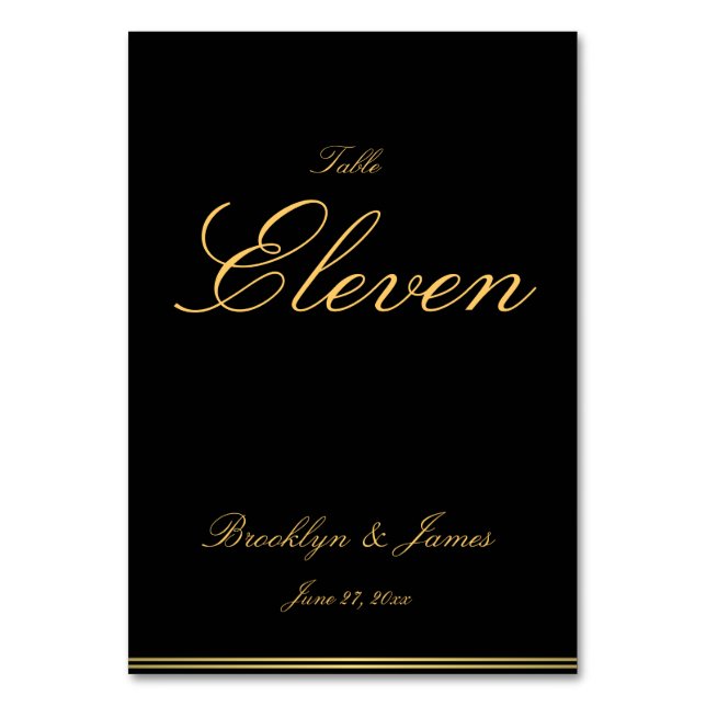 Bordsnumren vid Svarta havet och Guld Elegant bröl Bordsnummer (Framsidan)