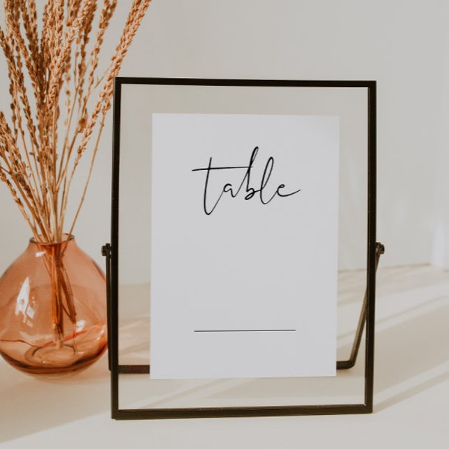 Bordsnumret ADELLA Modern Minimal Bröllop Blank Inbjudningar (Skapare uppladdad)