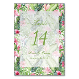 Bordsnumret Aloha Flamingo Tropical Beach Wedding Bordsnummer