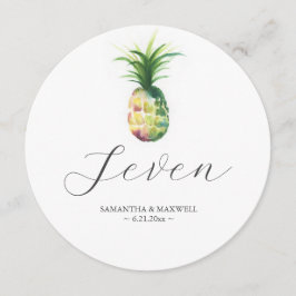 Bordsnumret Ananas Bröllop Round Inbjudningar