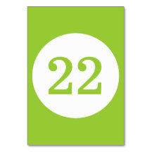 Bordsnumret Apple Grönt och Vit cirkel