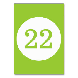 Bordsnumret Apple Grönt och Vit cirkel Bordsnummer