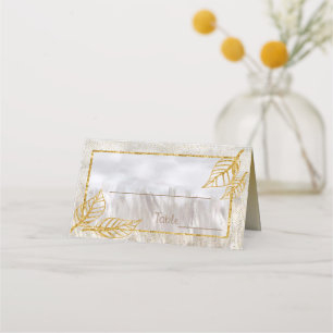 Bordsnumret Autumn Guld Chestnut Löv Placeringskort