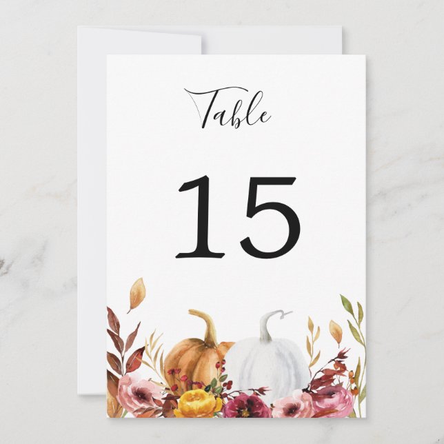 Bordsnumret Autumn Pumpkins Inbjudningar (Framsida)