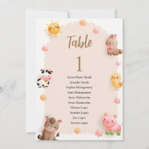Bordsnumret Baby Shower och Guest Namn Julkort