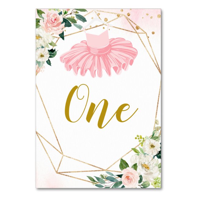 Bordsnumret Ballerina Tutu Baby Shower Bordsnummer (Framsidan)