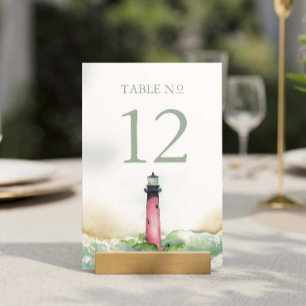 Bordsnumret Beach Wedding Decor Lighthouse Bordsnummer