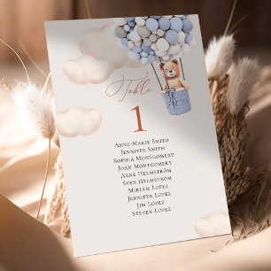 Bordsnumret Bear Balloons och Guest Namn