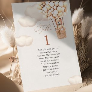 Bordsnumret Bear Balloons och Guest Namn