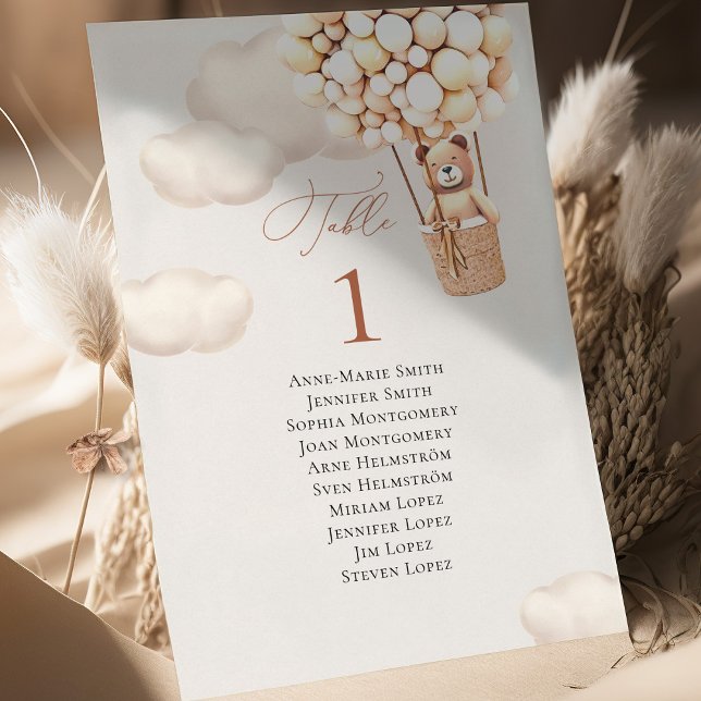 Bordsnumret Bear Balloons och Guest Namn (Skapare uppladdad)