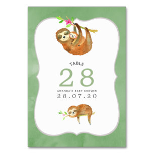 Bordsnumret Bebisdusch för vattenfärgsfack Tema Be Bordsnummer