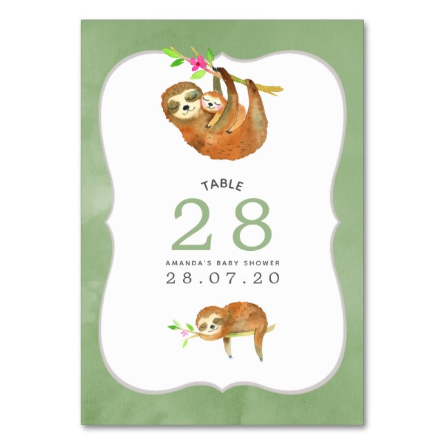 Bordsnumret Bebisdusch för vattenfärgsfack Tema Be Bordsnummer (Framsidan)