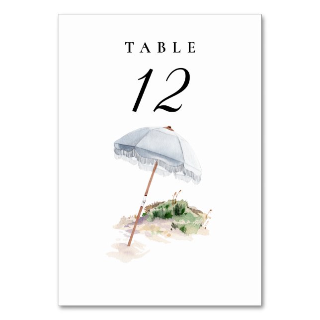 Bordsnumret Bespoke Beach Wedding Bordsnummer (Framsidan)